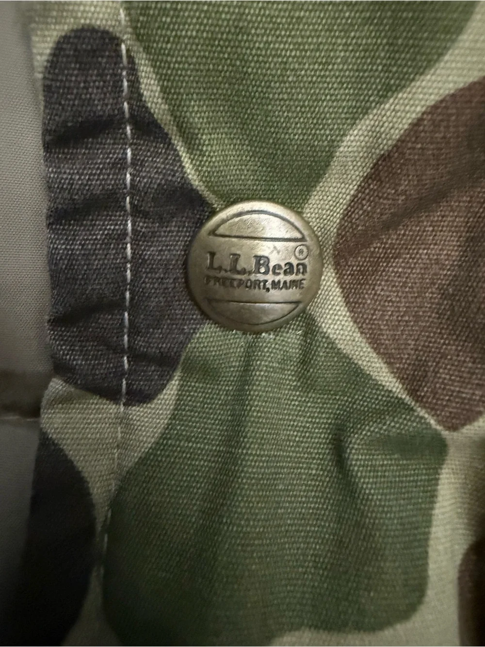 LL Bean men’s vintage camouflage goose down jacket large - Picture 4 of 12